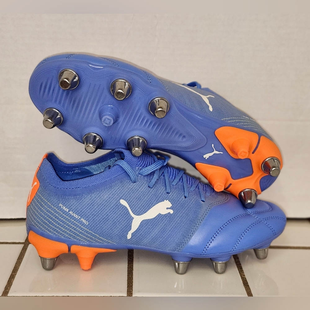Puma AVANT PRO RUGBY BOOTS/CLEATS Puma Blue/Orange 10614-03 Men's Sz 8